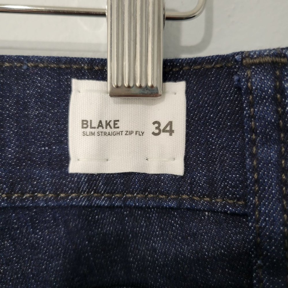 Hudson Men's Jeans Blake Slim Straight Size 34 Color Dark Blue - Picture 6 of 9